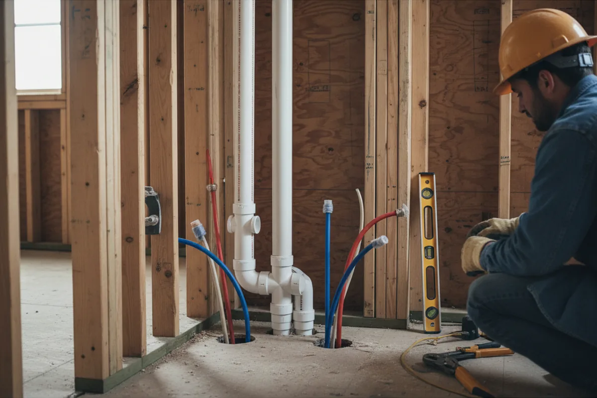 Drain and supply rough-in during Drain Cleaning in South Shore